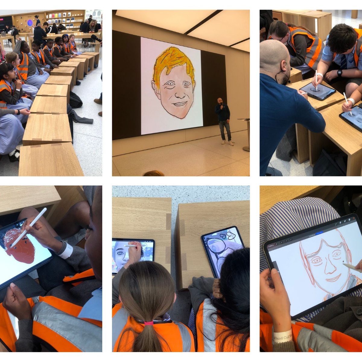 Year 5 learn about digital art during a visit to 'Today at Apple'